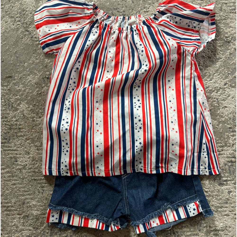 Little girls red white and blue outfit - Picture 2 of 3